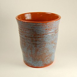 Blue Red Vase, 4.75" x 5.25"