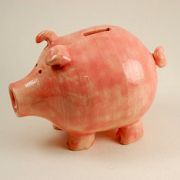 Pink Piggy Bank, 3.25" x 5"