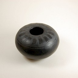 Pueblo-style Blackware Small Jar, 4.5" x 2.5"