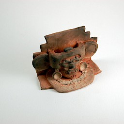 Zapotec-style Head, Funerary Urn (whistle), 3" x 3.25"